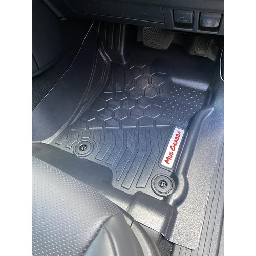 Mudgrabba 4WD Moulded Floor Mats suits Toyota Landcruiser 79 Series Single Cab Utility 2012 - 2016 [Mudgrabba Type: Front Only] [Colour: Black]